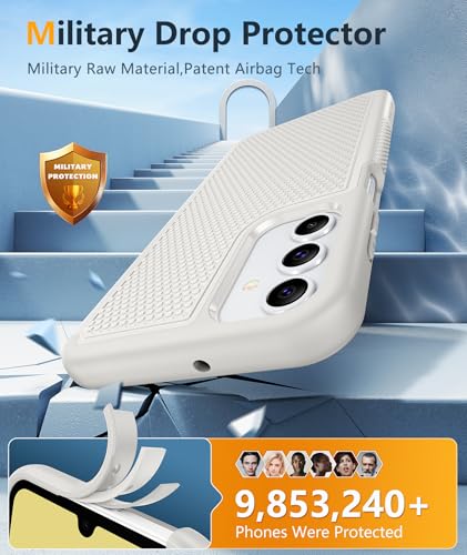 Image of FNTCASE for Galaxy A15-5G Phone Case - Samsung A15 5G Military Grade Drop Protection, 14ft Drop Tested, Screen Protector Included, Anti-Slip Textured, TPU+PC Dual Layer Shockproof Cover (Off-White)