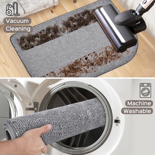 Image of Washable Runner Rug 32 inch x 96 inch Rectangular, Non Slip Absorbent Indoor Entryway Rug for Floor, Laundry, Hallway, Bedroom (Roll Packing)