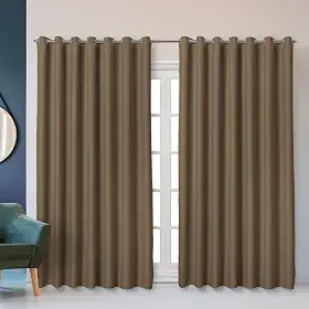 Cortina Blackout Corta Luz 2,80m x 1,80m Tecido Encorpado Liso Elegante Sala ou Quarto (Avelã)