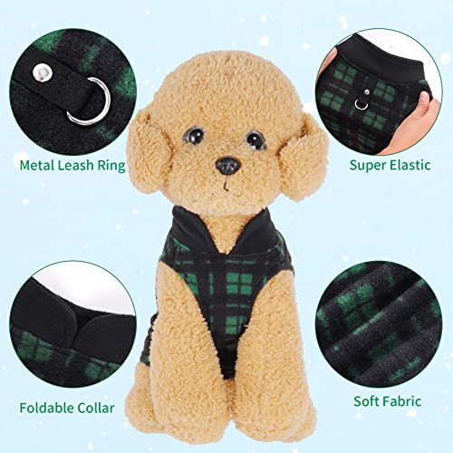 Rbenxia 4 Pieces Buffalo Plaid Dog Sweaters With Leash Ring Soft Fleece Vest Dog Pullover Warm Jacket Pet Dog Clothes Winter Dog Outfits For Small Puppy Cat Pets thumb #4
