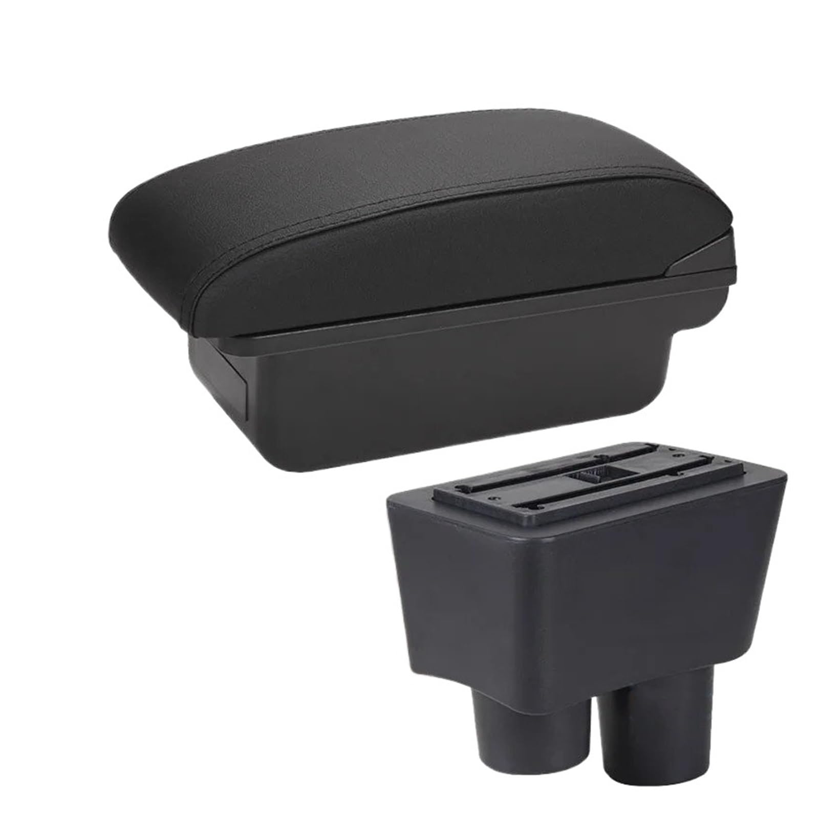 For Nissan For Almera 2011-2020 Car Armrest Box Storage Ashtray Decoration Refit Accessories Car Centre Console Armrest Box(C2 Black line NO USB)
