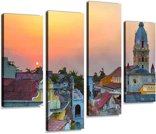 Miniatura 1 de Puesta de sol sobre Cartagena lienzo arte para colgar pinturas modernas, obras de arte abstractas, impresiones de imágenes abstractas para