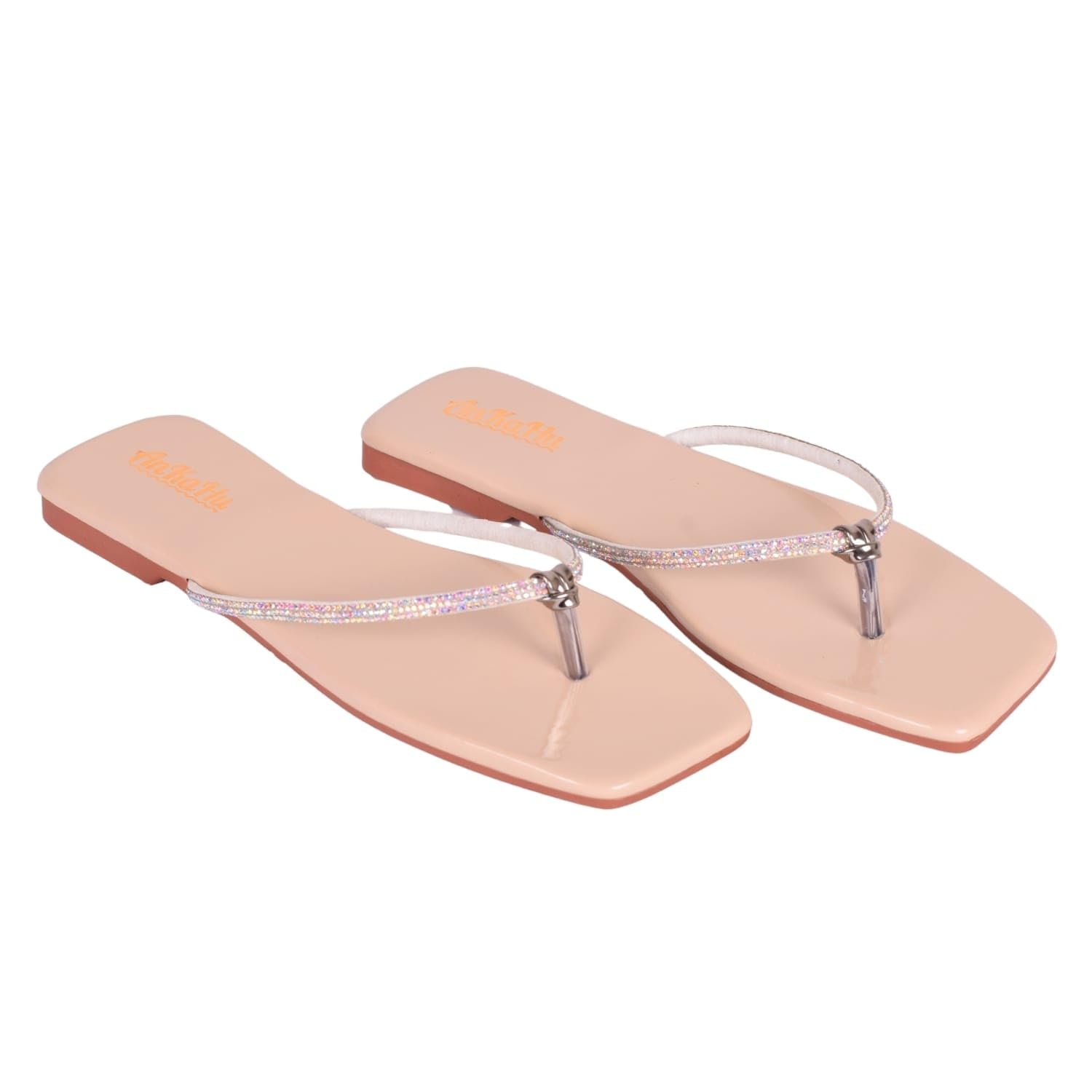 AnKaHu flats flip flops for women stylish latest model fashion footwear ladies chappal (White Rainbow, 6) (B0CZNJL855) Amazon Price History, Amazon Price Tracker