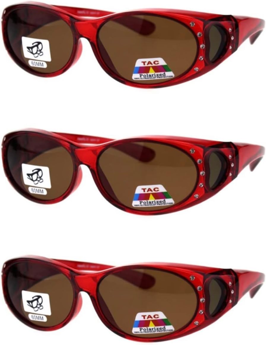 The High Demand 3 Pair Fit Over Wrap Sunglasses Polarized Lens Wear Over Eyeglasses