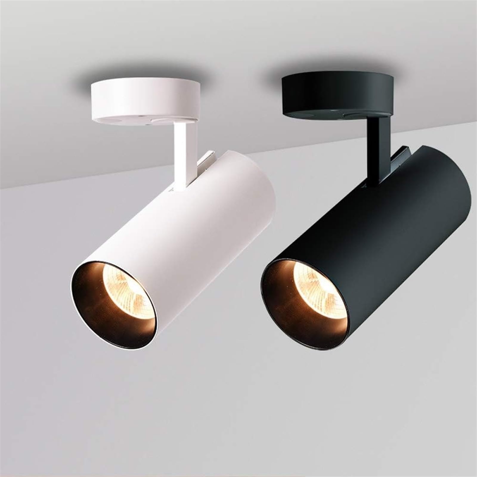 Robuster, schwarzer, zylindrischer, oberflächenmontierter Strahler, Kunstleuchten for Gemälde, COB-LED-Bilder, Wandspot-Beleuchtung, Decke(3000K,12W)