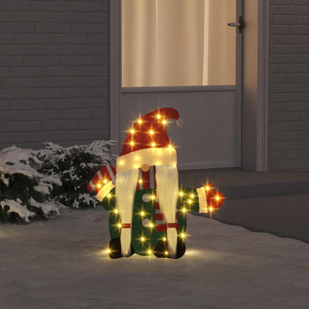 Mangloder Beleuchteter Gnom aus Lamé-Stoff mit 60 LEDs warmweiß, 71 x 64 cm, USB, 8 Modi, 2D-Design für innen und außen, weihnachtlicher Baumschmuck als Deko Figur