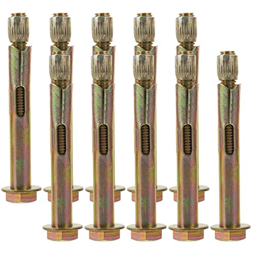 VILLCASE 10pcs M8 Expansion Bolt Carbon Steel Drop in Anchors Carbon Steel Concrete Anchors Professional Concrete Knurled Anchors Concrete Anchors Kit Suite Internal Expansion M10