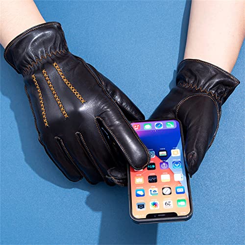 Gants d'hiver en cuir imperméables et coupe-vent