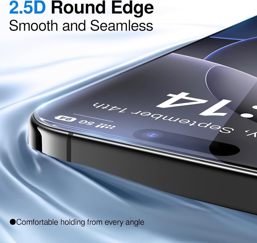 Image of TANTEK TitanGuard Tempered Glass Screen Protector Guard for iPhone 17 and iPhone 16 pro (6.3 Inch) - 9H Hardness, Military Grade, Anti-Static, Easy Installation Kit - 1 PACK