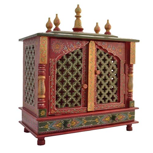 Pooja Ghar en bois Aakrati Devyom Ki-085 petit autel gain de place pour appartement