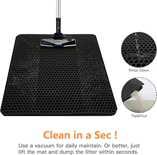 Conlun Cat Litter Mat Cat Litter Trapping Mat, Honeycomb Double Layer Design, Urine And Water Proof Material, Scatter Control, Less Waste，Easier To Clean,Washable #TOP7