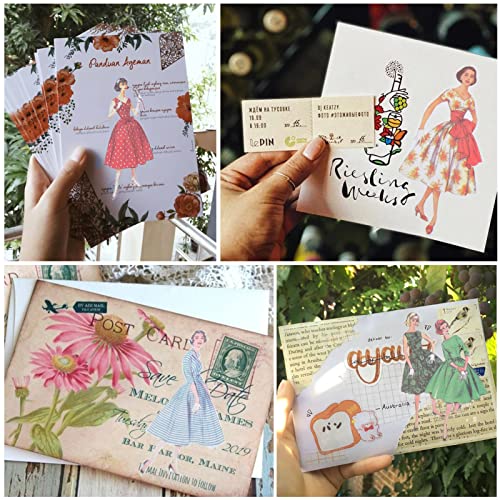 240 Pcs Vintage Washi Stickers For Journaling Supplies, Retro Style Ladies Scrapbook Stickers Scrapbooking Supplies Kit, Aesthetic Stickers For Junk Journal Supplies Diy Crafts Embellishment #TOP4