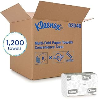 Kleenex Multifold Paper Towels (02046), White, 8 Packs / Convenience Case, 150 Tri
