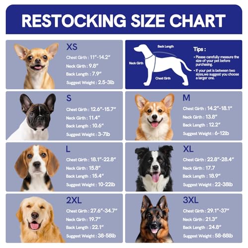 Image of SAWMONG Recovery Suit for Dogs Female Male, Cotton Breathable Dog Onesie After Surgery Spay Neuter, Professional Pet Surgical Suit, Substitute E-Collar Cone (Tie-dye Blue, XL)