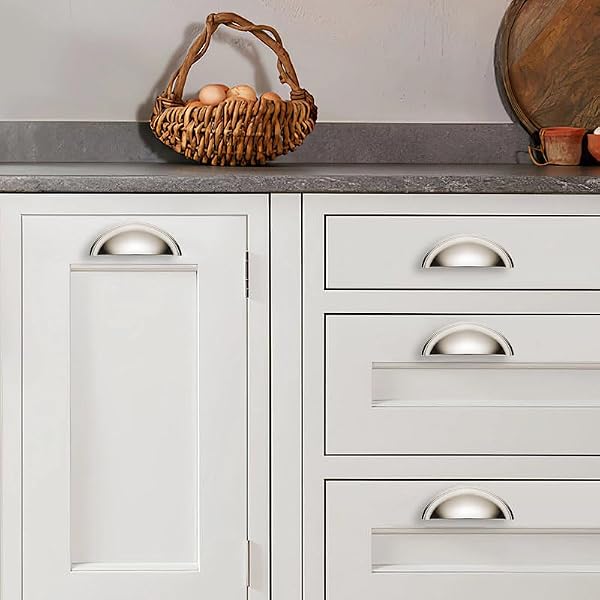 khtumeware 10 Pack 3" Drawer Pulls Polished Nickel Cabinet Cup Pulls Kitchen Hardware Cabinet Handles Drawer Handles Knobs 3 inch Hole Center by khtumeware - Image 4