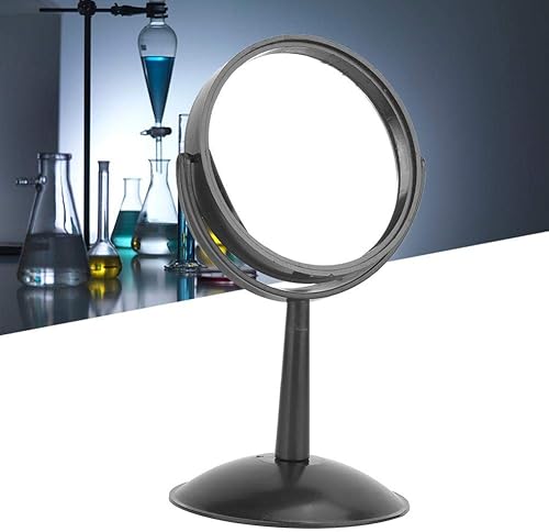 Miniatura 4 de Hztyyier Espejo cóncavo convexo prisma triple transparente con soporte, herramienta experimental óptica para enseñar física del espectro de luz