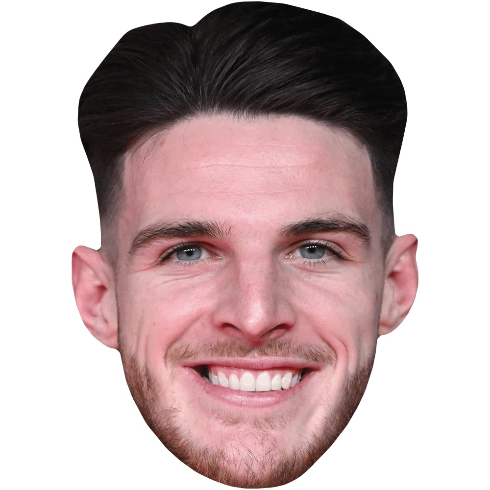 Declan Rice (Beard) Celebrity Mask, Flat Card Face, Fancy Dress Mask