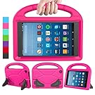 LEDNICEKER Kids Case for Fire HD 8 2018/2017/2016 - ShockProof Handle Friendly Convertible Stand Kids Case for Fire HD 8 inch Tablet (7th & 8th Generation Tablet, 2016 & 2017 & 2018 Release) - Magenta/Rose