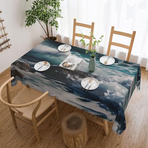 Nappe rectangulaire résistante à l'huile lavable en machine pour cuisine - 2