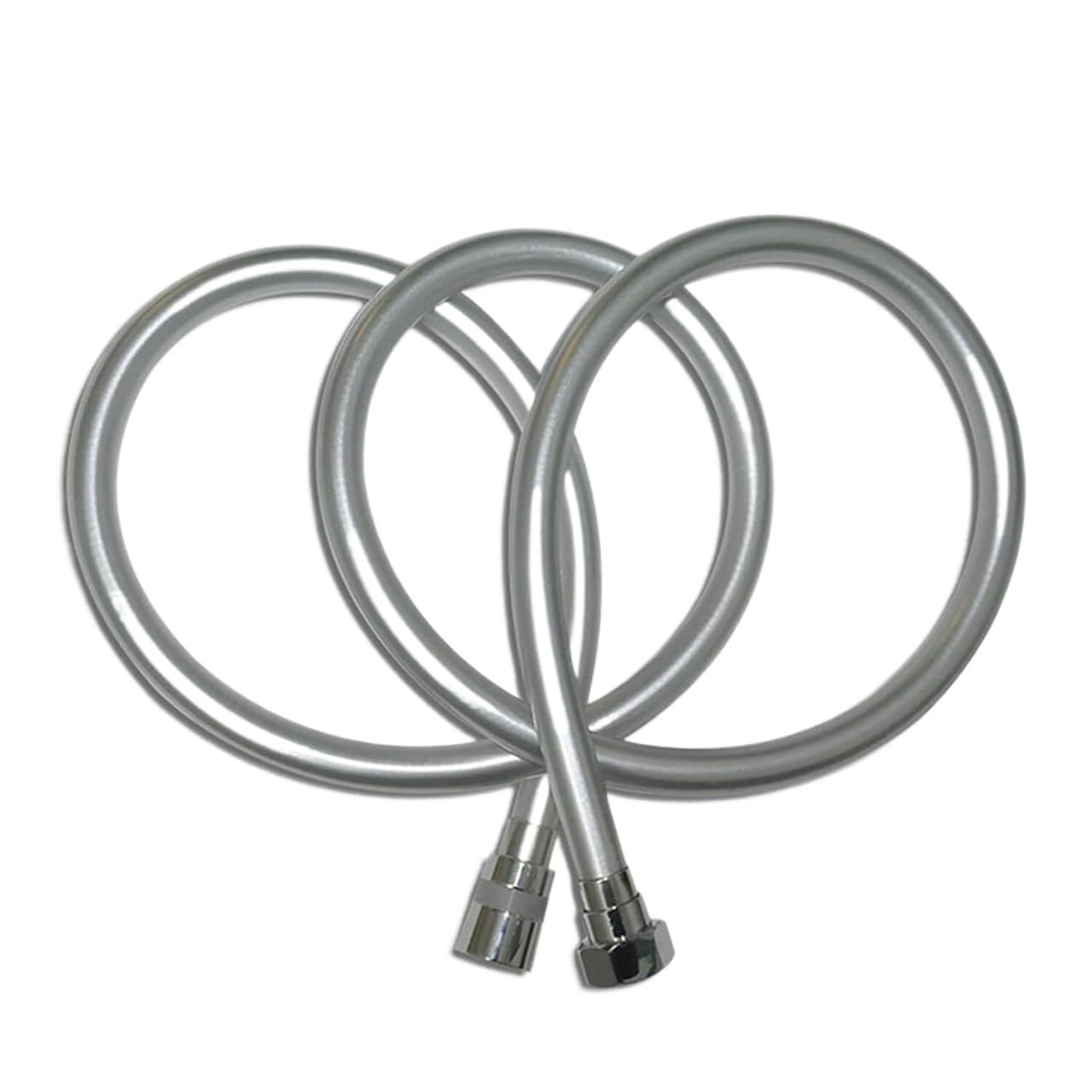 węże prysznicowe, wąż wymienny, 1.2M 1.5M 2M PVC wysokociśnieniowy srebrny PVC gładki wąż prysznicowy do wanny ręczna głowica prysznicowa elastyczny wąż G1/2 uniwersalny interfejs (kolor: srebrny wąż,