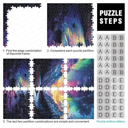 Puzzle de 1000 piezas de paisaje de montaña para decorar tu salón con auroras boreales 5