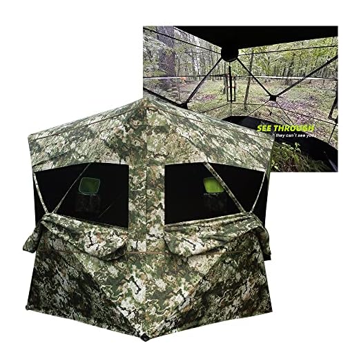 VENATIC Cloak 2.0, 2 Person Full Panel See-Through Hunting Blind, Floor Space 58" x 58"