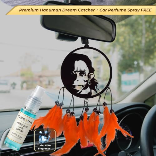 Image of Maruti Hanuman Car Hanging Dream Catcher with Free 5 ml Car Perfume Spray