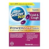 Alka Seltzer Plus Maximum Strength PowerMax Cold and Cough Medicine,Liquid Gels for adults with Pain Reliever, Fever Reducer, Cough Suppressant and Nasal Decongestant, 16 count