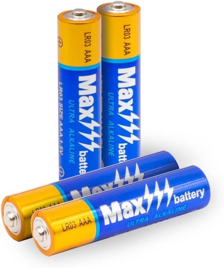 Max 4 Pack Alkaline All-Purpose Batteries AAA 1.5 Volt 10-Year Shelf Life