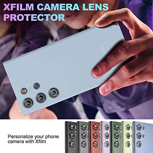 Xfilm Protetor de lente de câmera para Samsung Galaxy S23 Ultra, protetores de lentes individuais de