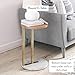 Nathan James Wyatt Modern Round Side Table with Marble Base, Metal Finish Laminate Wood Tabletop, Oak/Brass