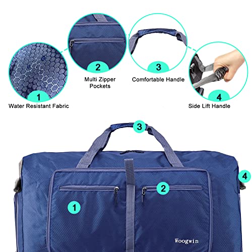 Image of Woogwin Travel Duffel Bag Large Foldable Waterproof Overnight Bag for Beach Swim Bags Pool Sports Gym