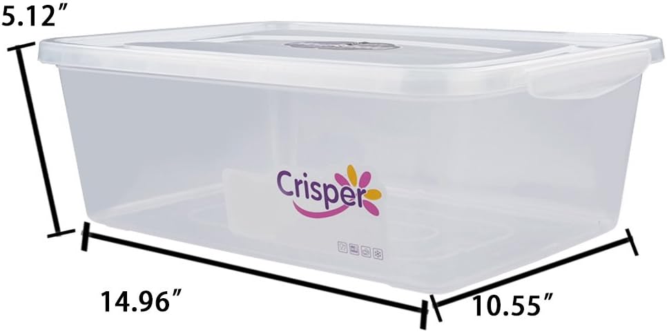 Anbers 14 Quart Clear Latching Storage Containers with Lid, 4-Pack