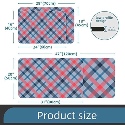 Lorvies Plaid Tartan Pattern Indoor Door Mat, Non-Slip Absorbent Doormat Inside Floor Mats Area Rug For Entryway, Machine Washable Entrance Rug Outdoor 20X47 #TOP2