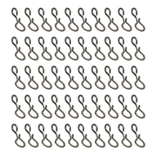 PATIKIL 0.2' x 0.1' Moscas Pesca Broches 100 Pieza Inoxidable Acero Rápido Cambio Sin Nudo Rápido Enganche Señuelo Conector para Plantillas Señuelos Pesca Clips Negro