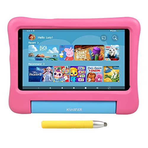 KYASTER Tablette pour Enfants, 7 Pouces 5G WiFi6 Android 12 Tablettes PC, écran IPS Full HD 1920x1200, 2 Go + 32 Go, Contrôles parentaux Applications d'enseignement du Jeu, Case EVA avec Stylo