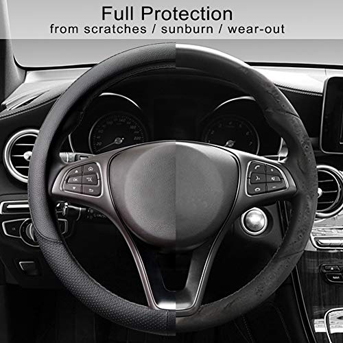 Coprivolante Auto Universale In Pelle PU - Antiscivolo E Traspirante, Per SUV E Auto, Nero - Foto 5