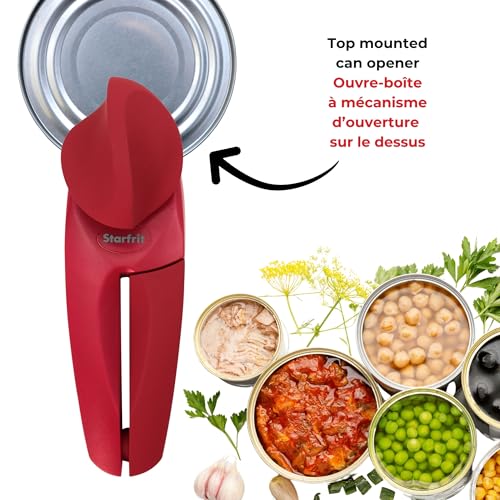 Starfrit MightiCan Can Opener, Safe Smooth-Cut Design, Holds Lid and Leaves No Sharp Edges, Comfort Grip Handle, Heavy-Duty Non-Slip Knob, 3-Year Warranty, Red by Starfrit - Image 7