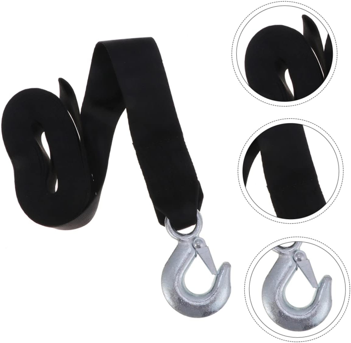 Cabilock Winch Trailer Strap Sturdy Tow Strap Kit Rope and Hook Safe for Trucks and Vehicles