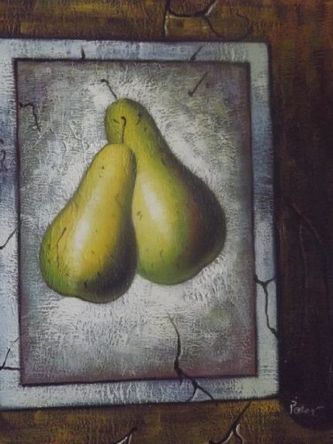 Peinture à l'huile sur toile moderne poires pour sublimer la cuisine