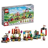 LEGO 43212 Disney - Train full of fun with Vaiana, Skinny, Peter Pan and Bell, Mickey and Minnie Mouse, Toy for children from 4 years old, Disney 100th anniversary