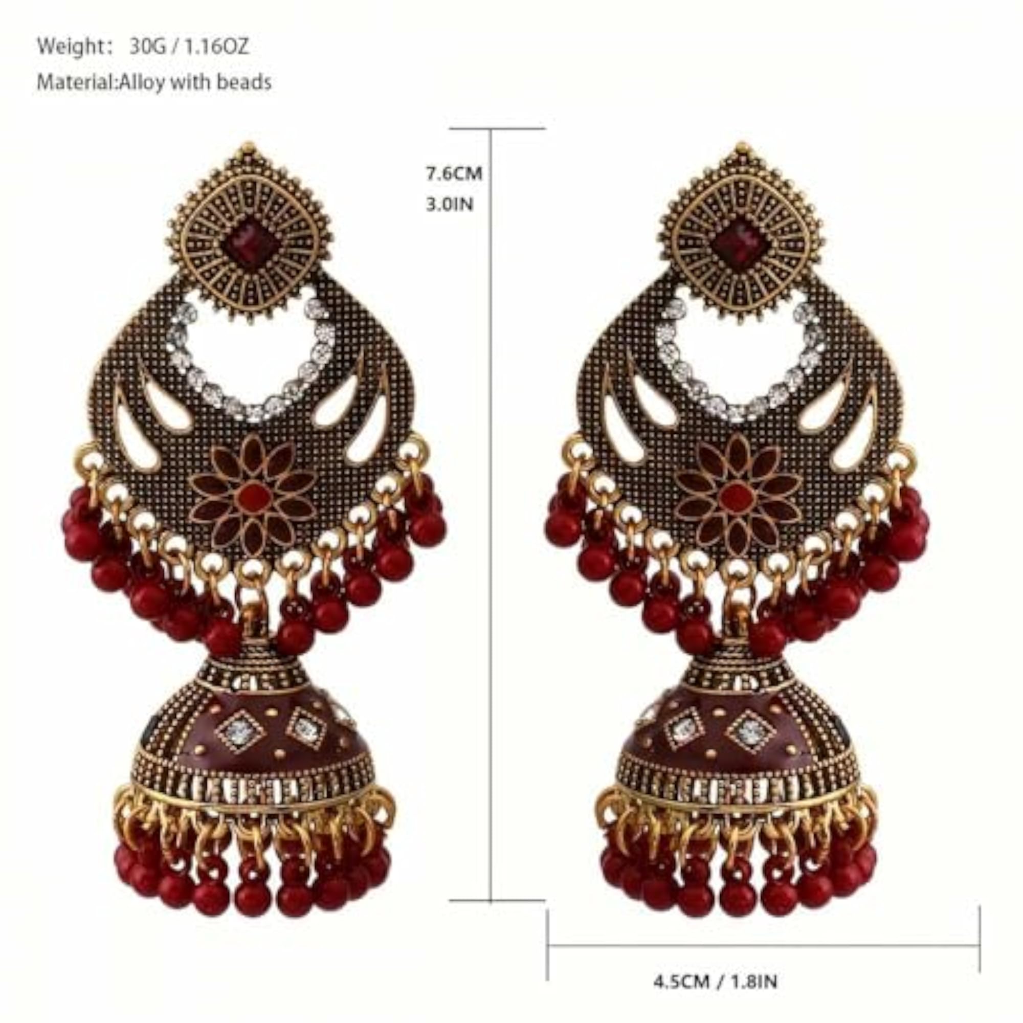 Vintage Tassel Bead Dangle Earrings
