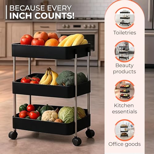 Image of E-COSMOS Plastic Multipurpose 3-Tier Floor Mount Corner Shelf Kitchen Organizer Rack /Storage Shelf /Dish Rack /Storage Rack for Kitchen (3-Tier Dish Rack)