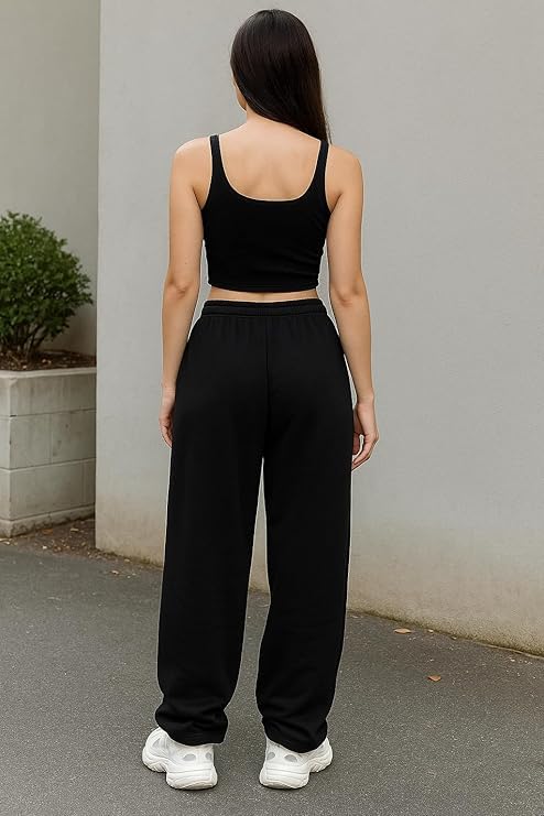 EYCOG Oversized Graphic Scream Jogger Pants for Women | Gothic Streetwear Baggy Ghost Face Sweatpants | High Waisted Loose Fit Horror Black Print Track Pants with Pockets 2