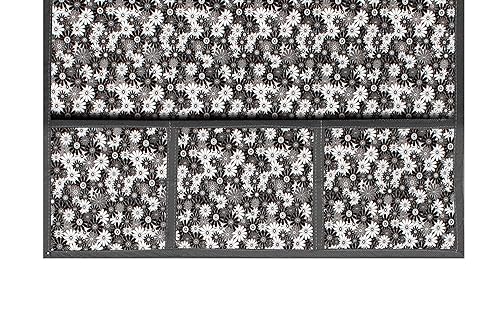 Image of The Furnishing Tree Fridge Top Cover Compatible for Samsung RT28T3C23NV /HL, 244 LTR WxL 65x111 in CM Floral Pattern Grey White