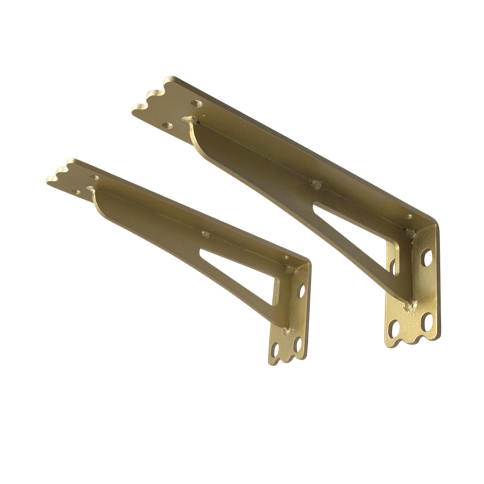 2 Pezzi Reggimensola Ferro,Staffe per Mensole Pesanti,Staffa Supporti per Mensola a Parete Triangolare 90 Gradi Angolo Retto,per Casa,Cucina e l'ufficio,con Viti,Oro (35cm x 10cm)