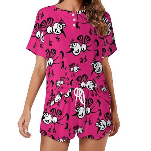 Pyjama moustiques rouges femme anti transpiration pour des nuits fraîches