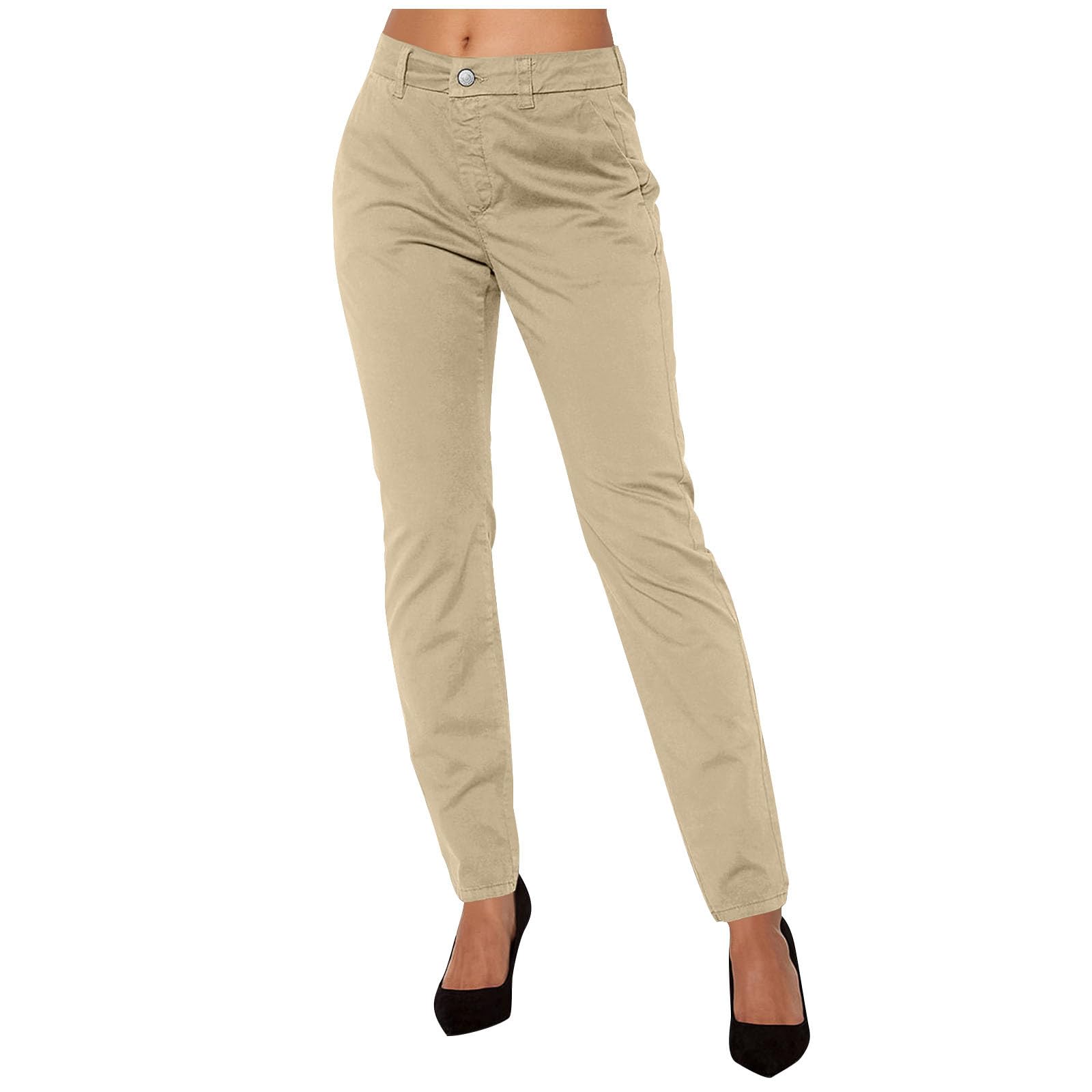Womens Stretch Uniform Work Pant Skinny Basic Chino Pants Fashion Ladies Lounge Business Office Trousers