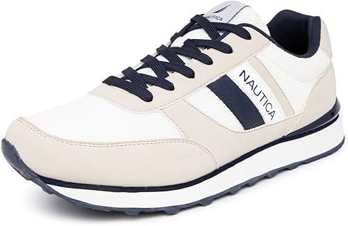 Nautica Men's Lace-Up Sneakers Casual, Stylish, and Comfortable for Walking