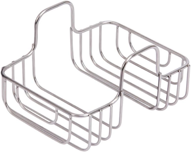 Ciieeo Stainless Steel Sink Rustproof Kitchen Storage Basket for Sponge Dishcloth Draining Rack Organizer with Hollow Design for Fast Water Drainage Space-saving Kitchen Accessory